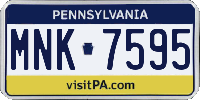 PA license plate MNK7595