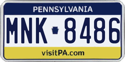 PA license plate MNK8486
