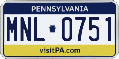 PA license plate MNL0751