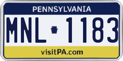 PA license plate MNL1183