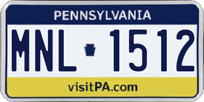 PA license plate MNL1512