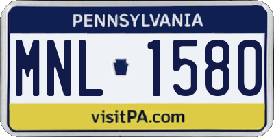 PA license plate MNL1580