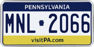 PA license plate MNL2066