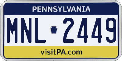 PA license plate MNL2449