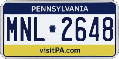 PA license plate MNL2648