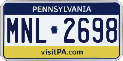 PA license plate MNL2698