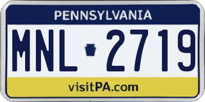 PA license plate MNL2719