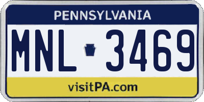 PA license plate MNL3469