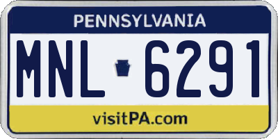 PA license plate MNL6291