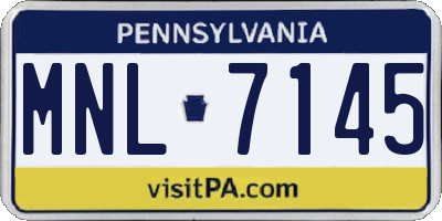 PA license plate MNL7145