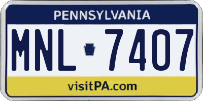 PA license plate MNL7407
