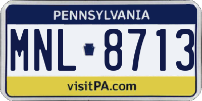 PA license plate MNL8713