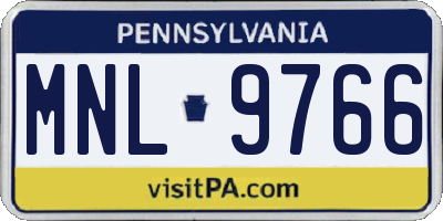 PA license plate MNL9766
