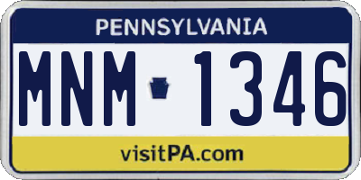 PA license plate MNM1346