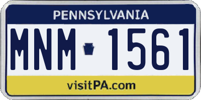 PA license plate MNM1561