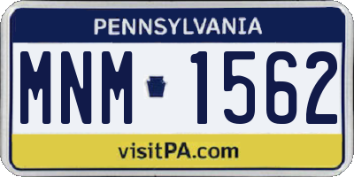 PA license plate MNM1562