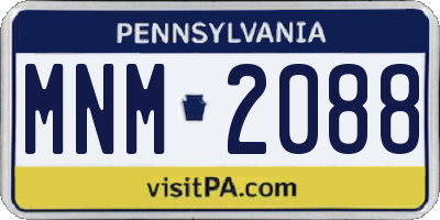 PA license plate MNM2088
