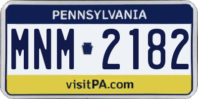 PA license plate MNM2182