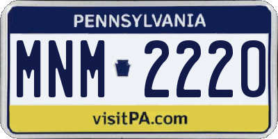 PA license plate MNM2220