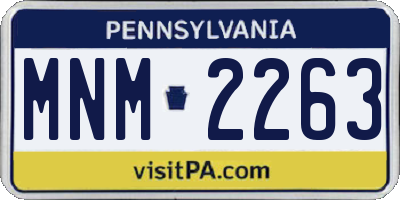 PA license plate MNM2263