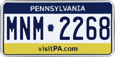 PA license plate MNM2268