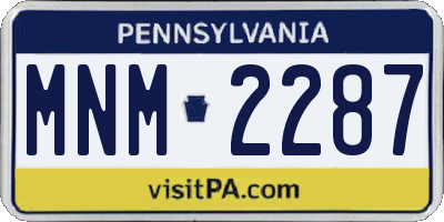 PA license plate MNM2287