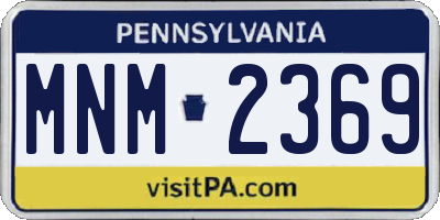 PA license plate MNM2369