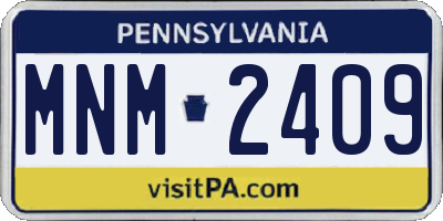 PA license plate MNM2409