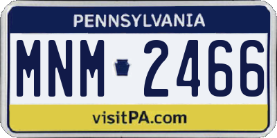 PA license plate MNM2466