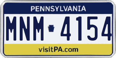 PA license plate MNM4154