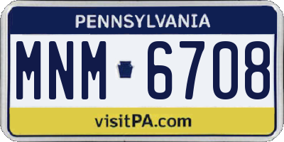 PA license plate MNM6708