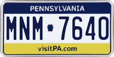 PA license plate MNM7640