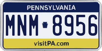 PA license plate MNM8956