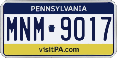 PA license plate MNM9017