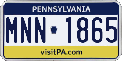 PA license plate MNN1865