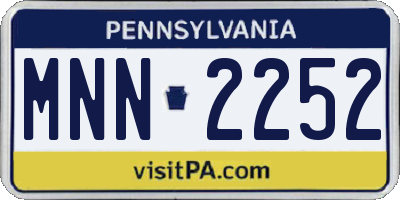 PA license plate MNN2252