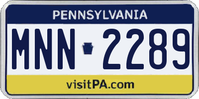 PA license plate MNN2289