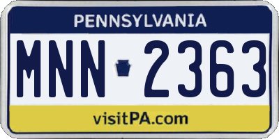 PA license plate MNN2363