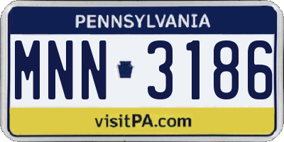 PA license plate MNN3186