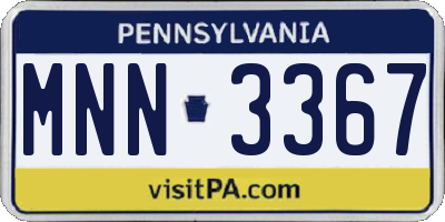 PA license plate MNN3367