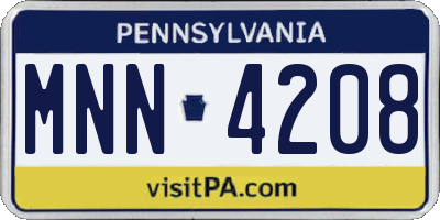 PA license plate MNN4208