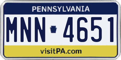 PA license plate MNN4651