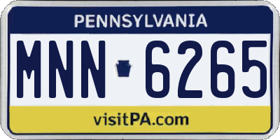PA license plate MNN6265