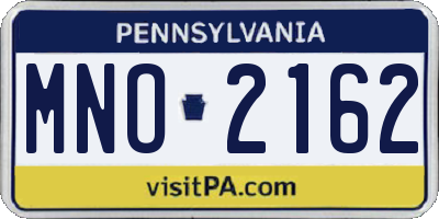 PA license plate MNO2162