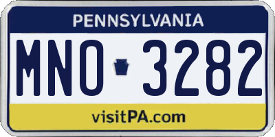 PA license plate MNO3282