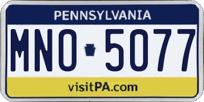 PA license plate MNO5077