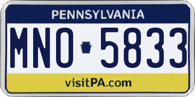 PA license plate MNO5833