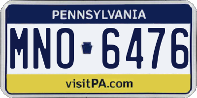 PA license plate MNO6476
