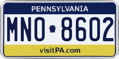 PA license plate MNO8602