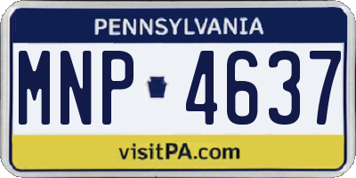 PA license plate MNP4637